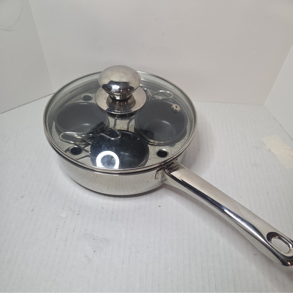 18/10 Induction Cooking Sauce Pan Skillet Egg Poaching Pan